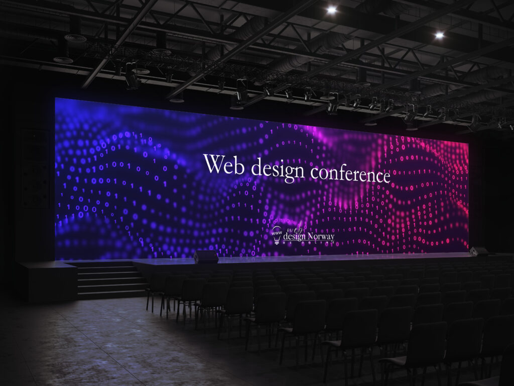 Conference advertising screen by Web Design Norway