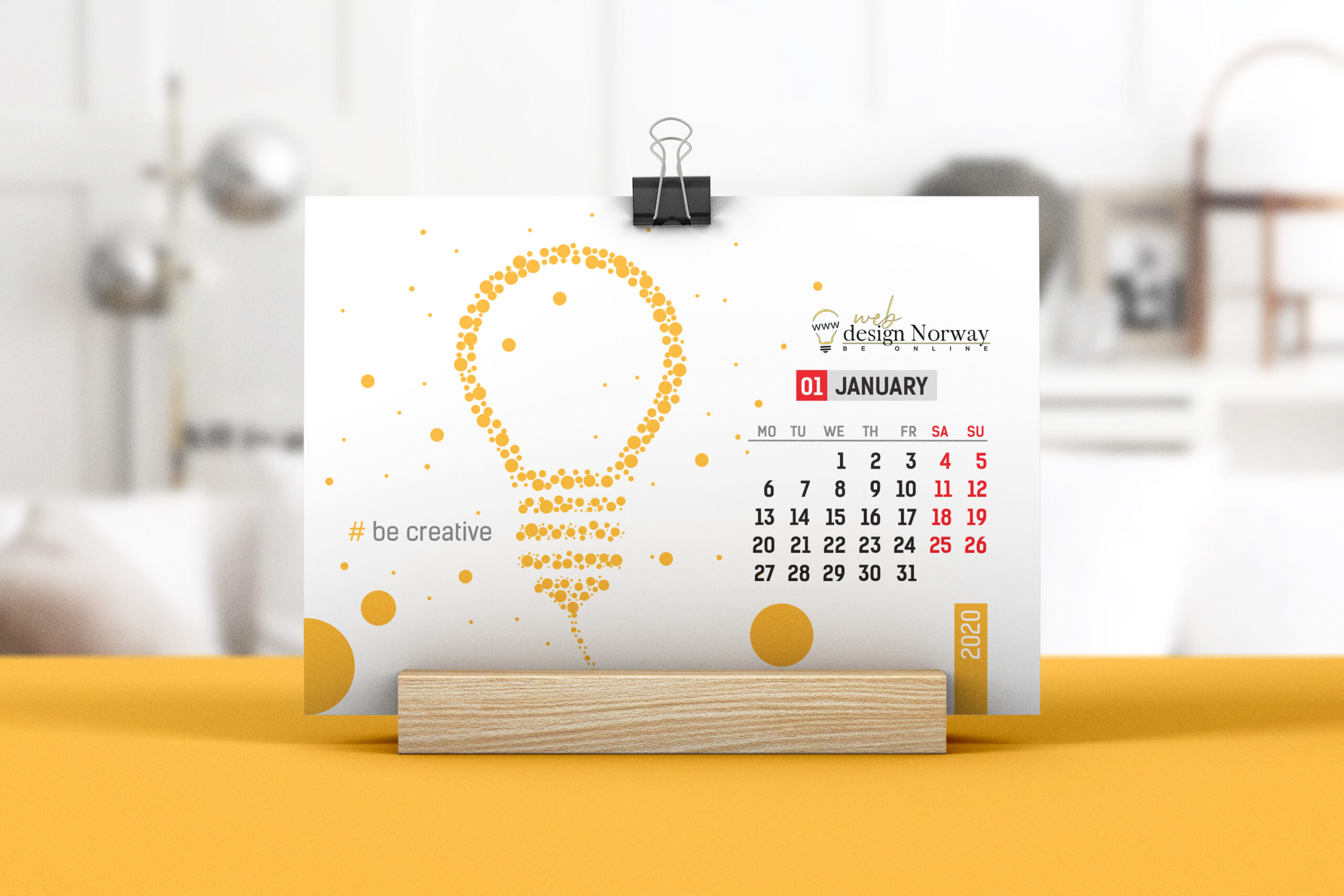 desk_calendar_gorizontal_by Web Design Norway